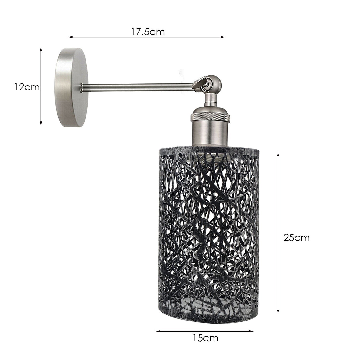 Adjustable Angle Wall Mounted Metal Cage Wall Lights for Bedroom~1851