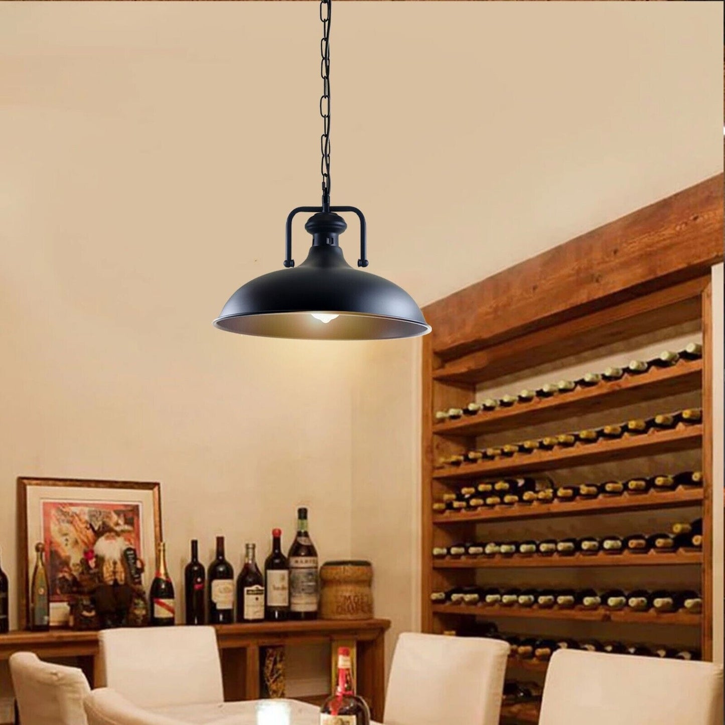 Single-Head Black Barn Shape Ceiling Pendant Light ~ 1733