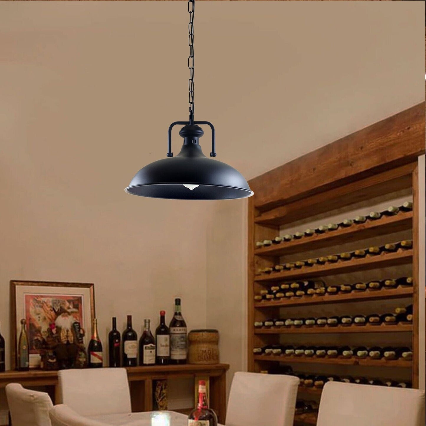 Single-Head Black Barn Shape Ceiling Pendant Light ~ 1733