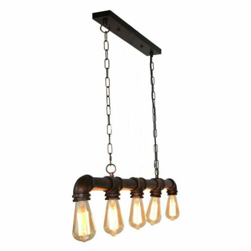 Water pipe Ceiling Light 5 Light Chandelier Rustic Red ~ 1743