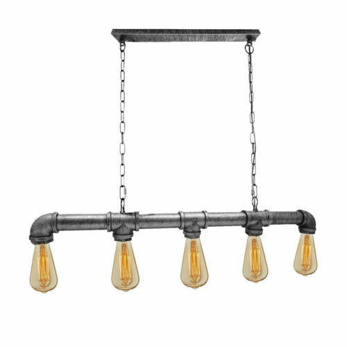 5-Head Water-Pipe Ceiling Light in Brushed Silver~ 1620