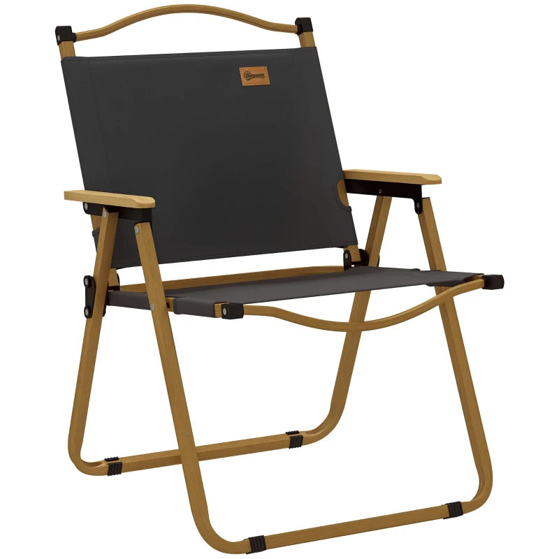 Camping Chair, Lightweight Folding Chair, Portable Armchair, Excellent for Festivals, Fishing, Dark Grey