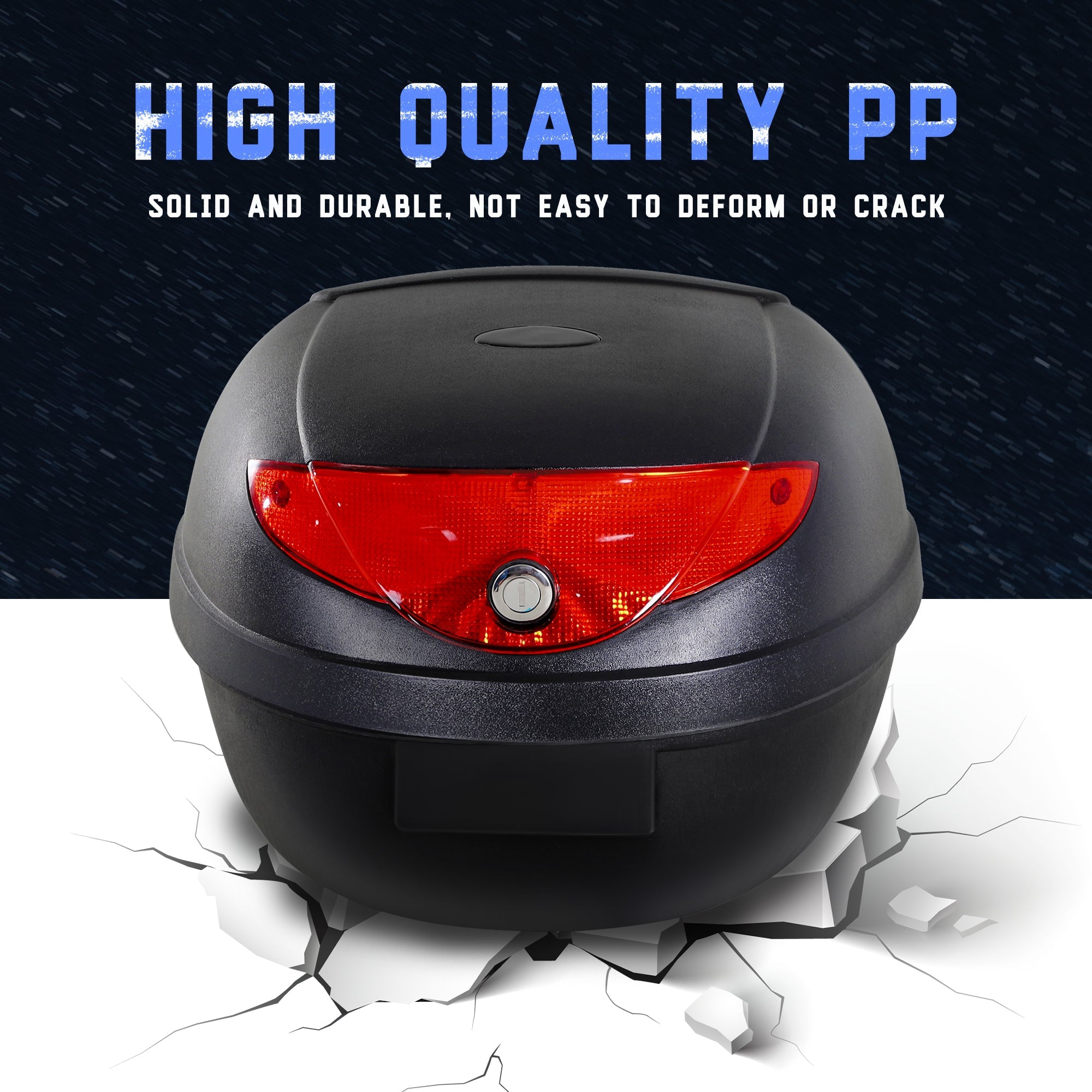 Homcom Motorcycle Box 24L Detachable Scooter Trunk Lockable Tour Tail Carrier Black