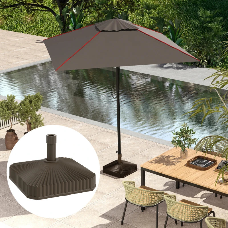 Patio Umbrella Base Umbrella Stand, Heavy Duty Outdoor Umbrella Stand Base 17.7" L x 17.7" W x 11.8" H Brown