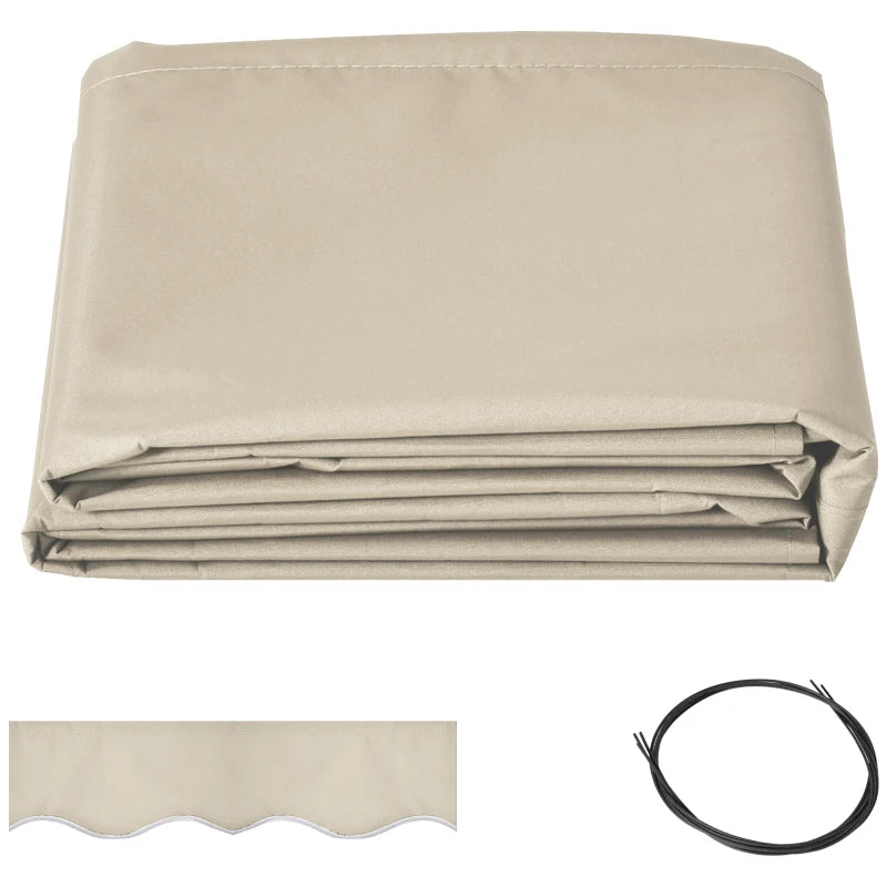 9' x 8' Outdoor Sunshade Canopy Awning Cover, Retractable Awning Fabric Replacement, UV Protection, Beige