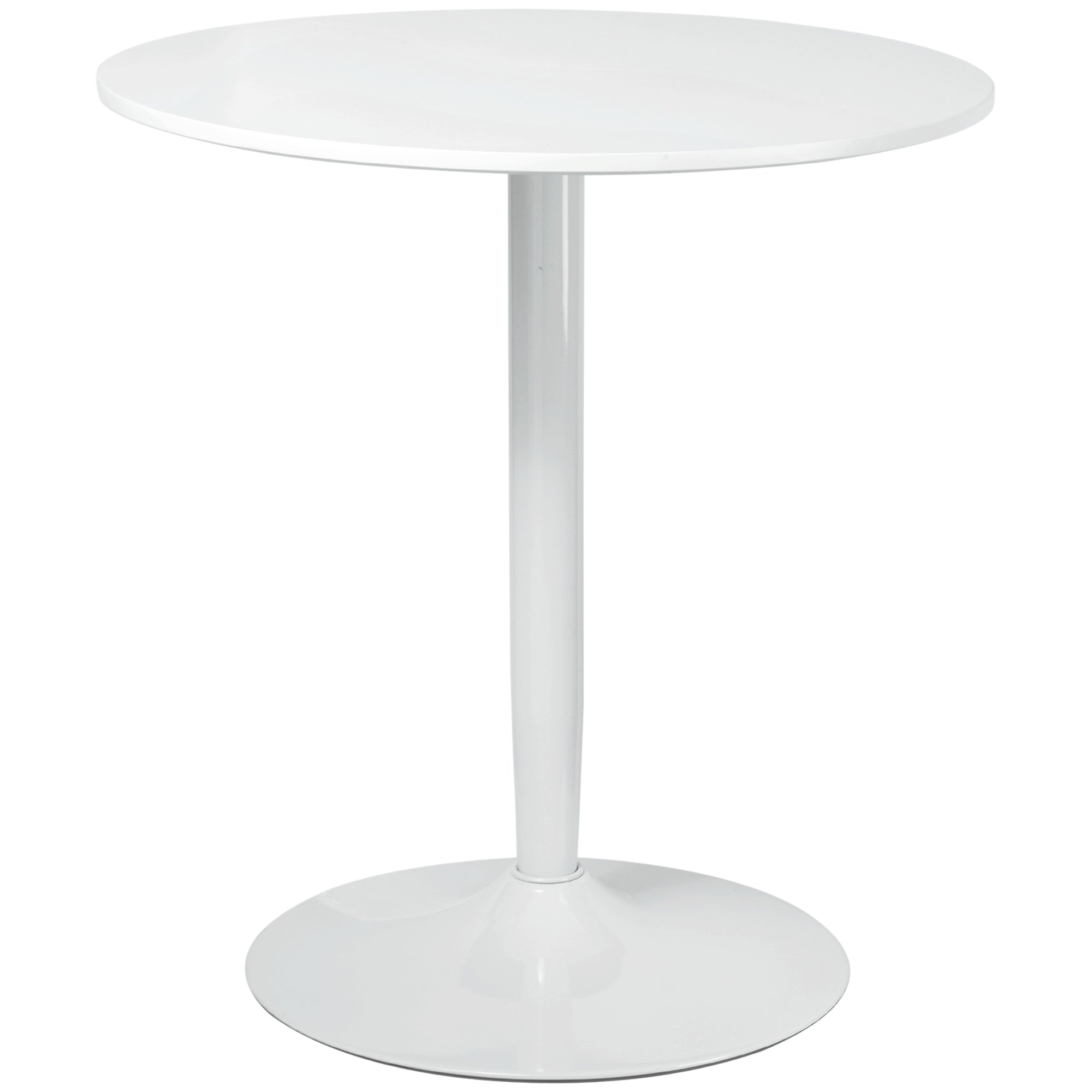 HOMCOM Modern Round Dining Table Steel Base White for Living Dining Room Sleek & Stylish