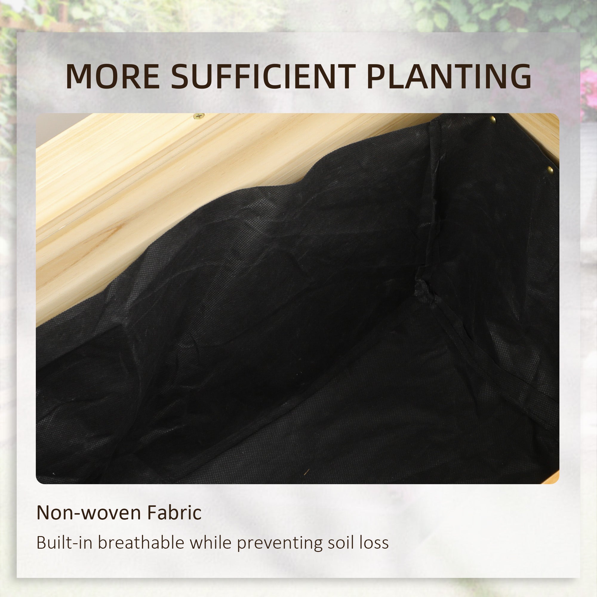 Outsunny Raised Flower Bed, Wooden Elevated Garden Planter with Legs for Backyard Flowers, L-shaped, Natural