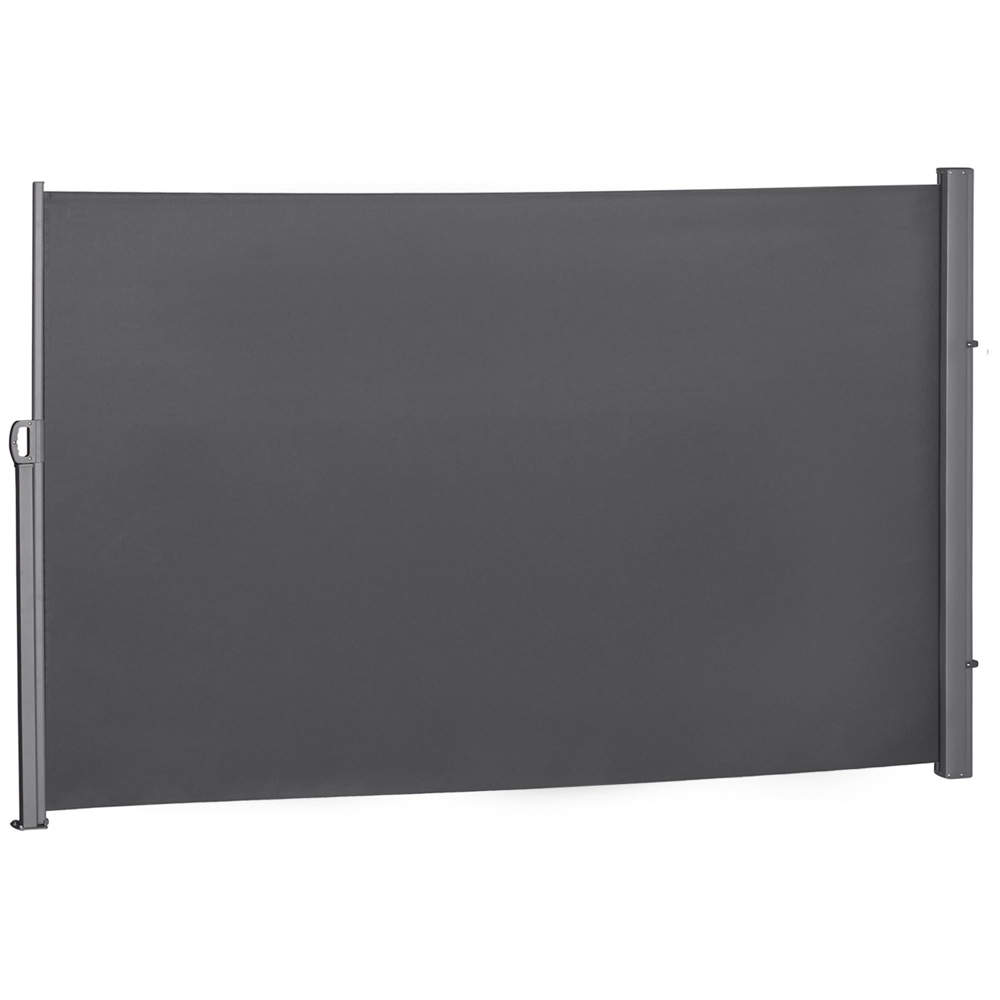 Outsunny Retractable Sidescreen: 118" x 71" UV Wind Resistant Outdoor Privacy Panel for Folding Patio, Grey