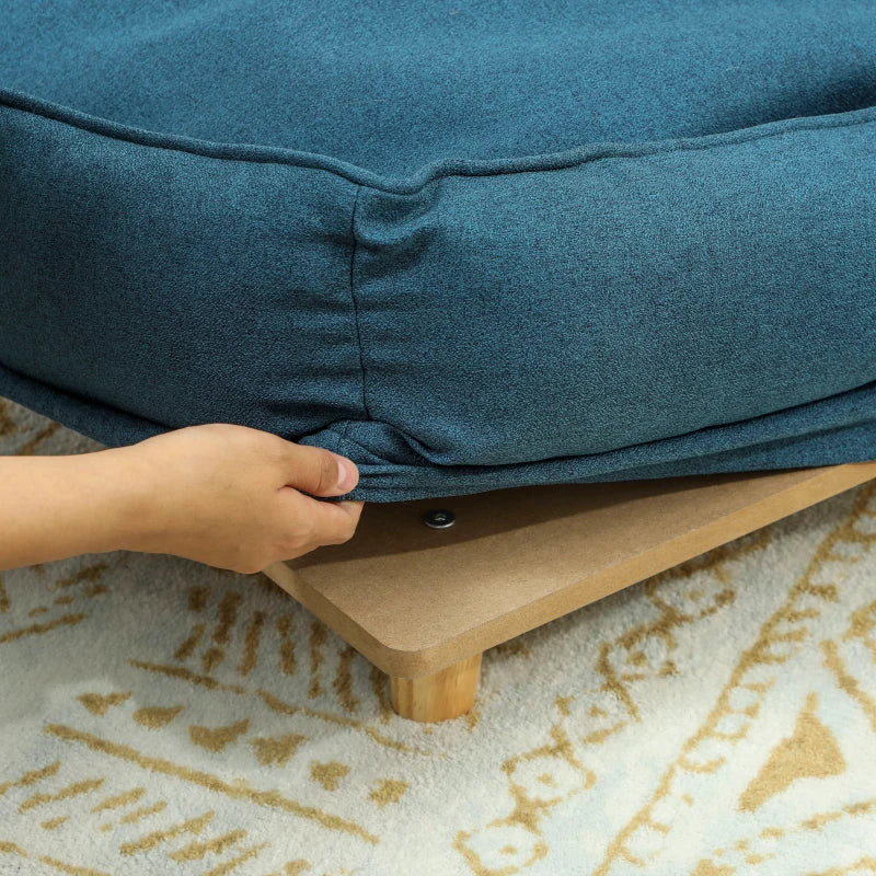 Washable Dog Sofa for Large Dogs, Elevated Pet Couch with Anti-slip Foot Pads, Dark Blue