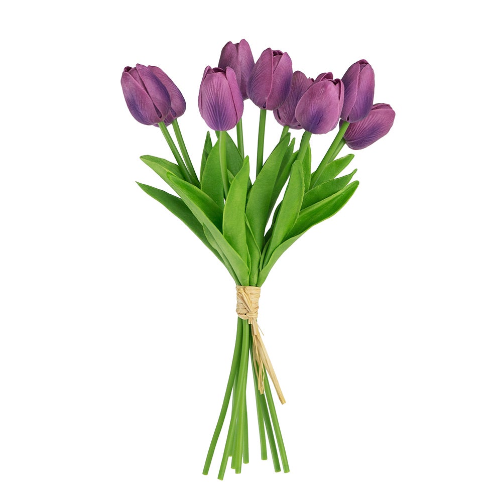 Artificial Tulip 9-Stem Bundle, Purple, Last Chance