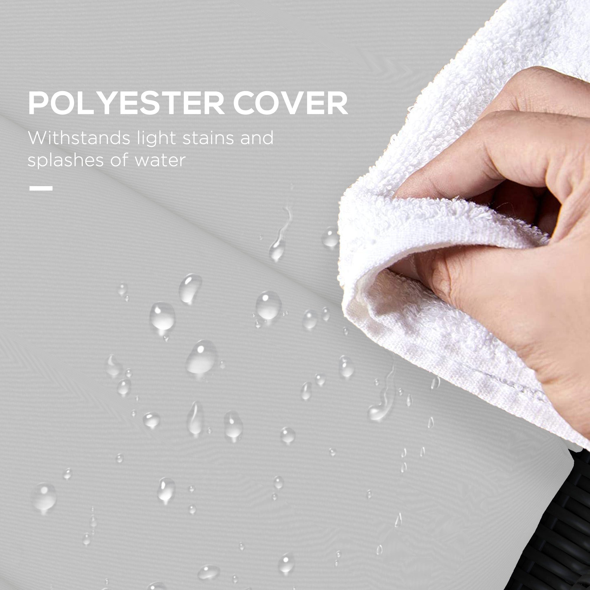 Outsunny Patio Chaise Lounge Chair Cushion Replacement Sun Lounger Pads with Headrest and Ties, Light Grey