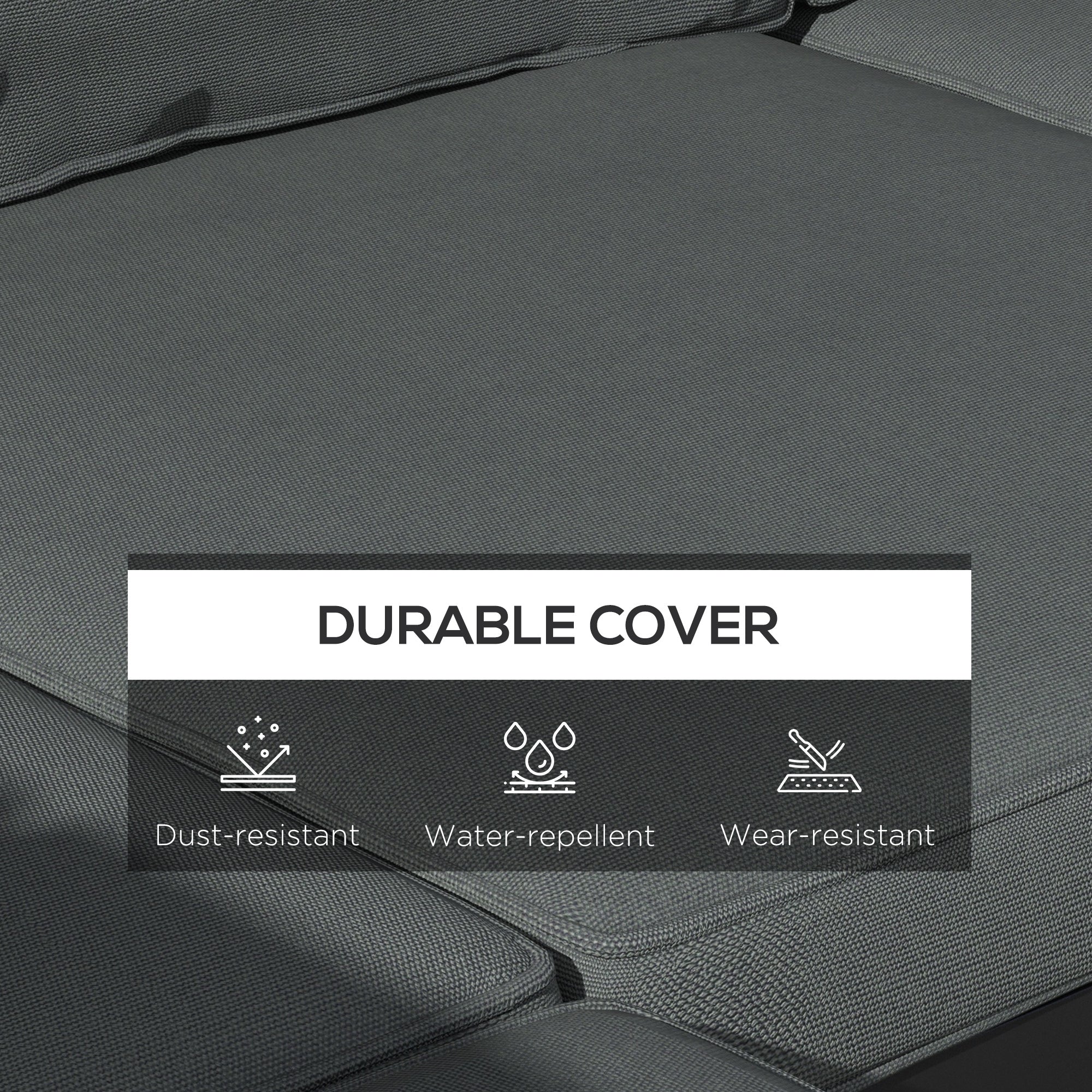 Outsunny Replacement Cushions for Rattan Furniture, 14 Piece Outdoor Seat Cushion Pad for Patio Set, 7 Seat and 7 Back, Grey