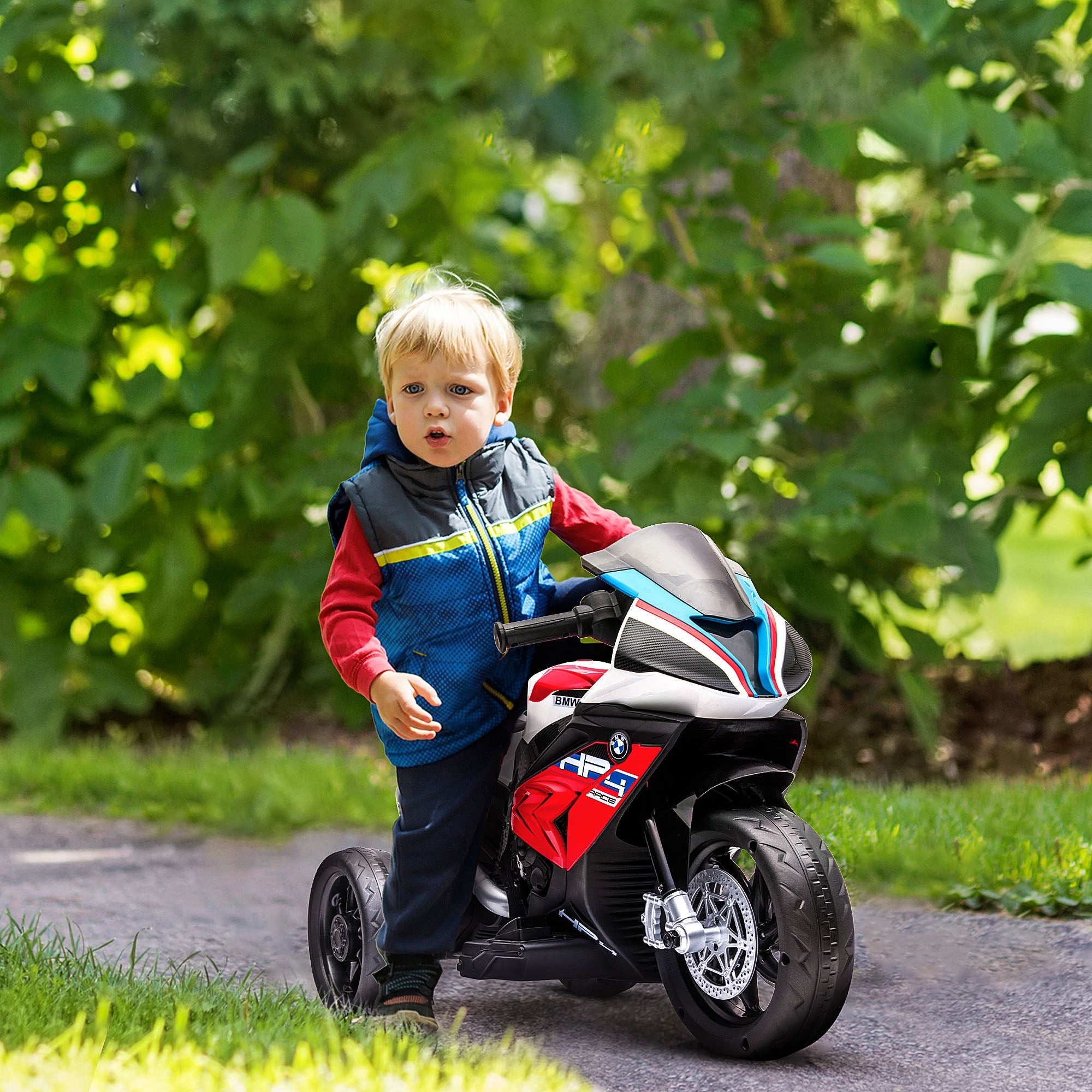 Aosom Kids Electric Motorcycle with Pedal 6V Battery Powered Ride-On Toy with Music Horn Headlights for 1.5-5 Years Red