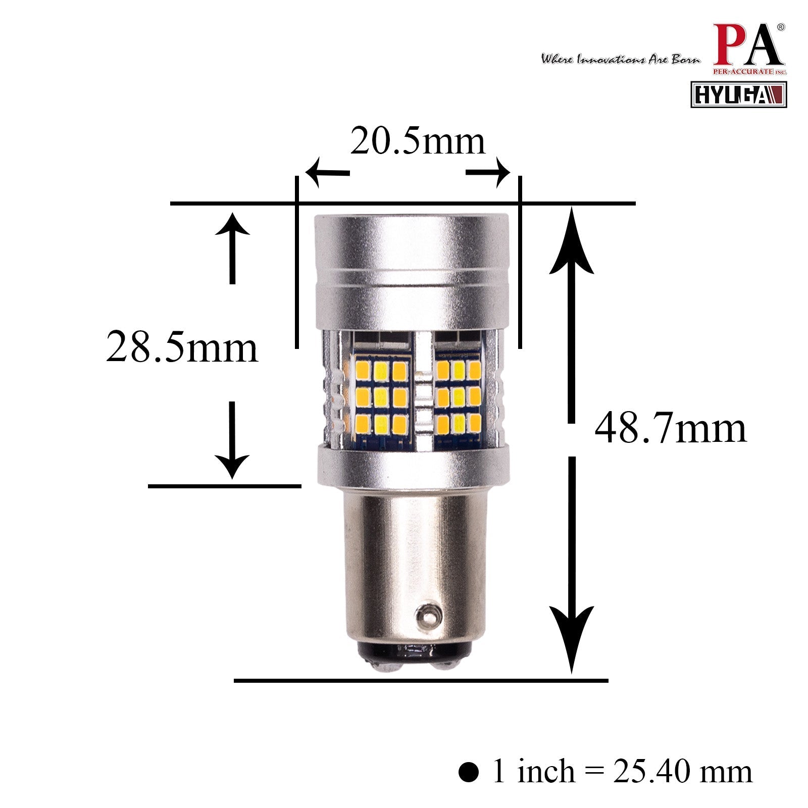 1157 2057 2357 7528 LED Turn Signal Light Anti Hyper Flash CANBUS Error Free Switchback Dual Color Bulb White Amber BAY15D | G54 Series HYUGA (Pack of 2)