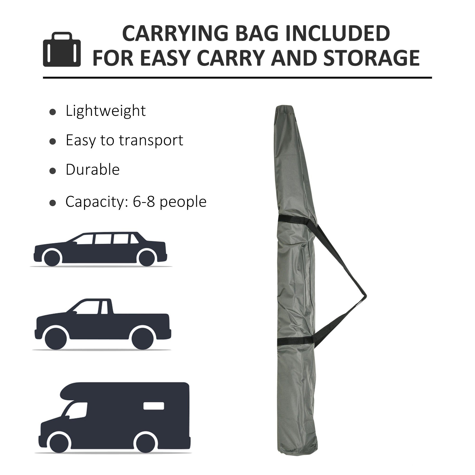 Outsunny 12'x12' Pop Up Screen Tent Outdoor Camping Gazebo with Mesh Sidewalls Carry Bag Grey