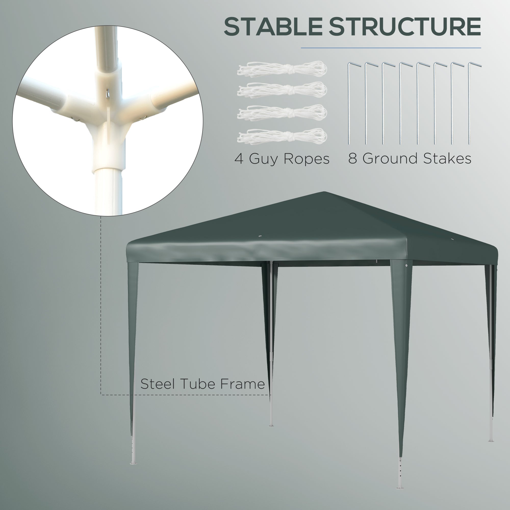 Outsunny 9' x 9' Portable Canopy Party Tent Gazebo Outdoor Sunshade for Weddings Parties with Dressed Legs, Dark Green