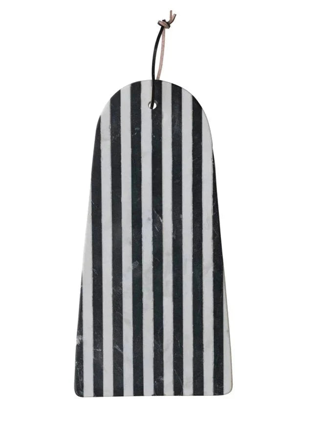 Stripes & Leather Marble Cutting Board