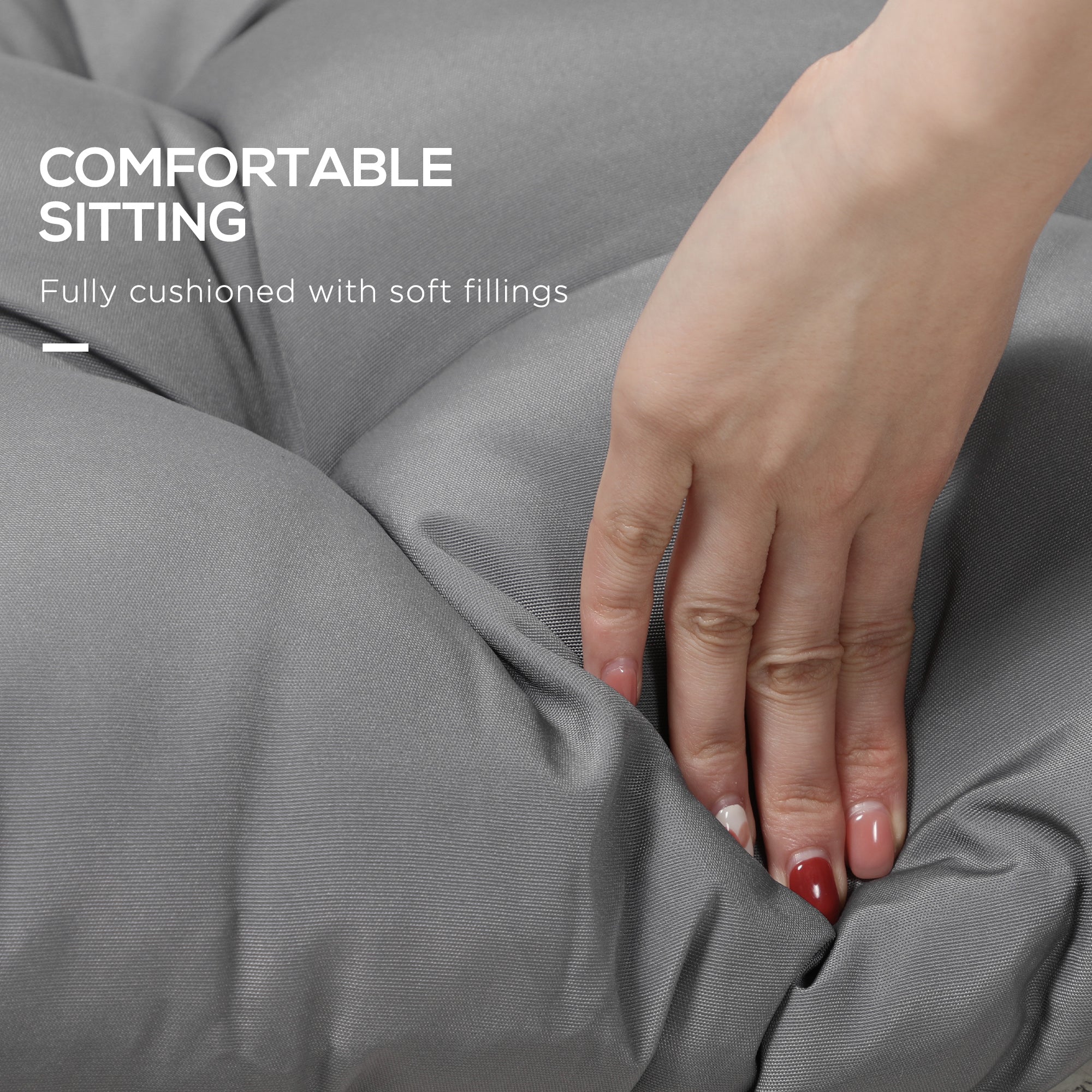 Outsunny Cozy Comfort: 2-Piece Patio Bench Cushion Set, Replacement Outdoor Loveseat Seat Pad, Gray, 43" x 19" x 3"