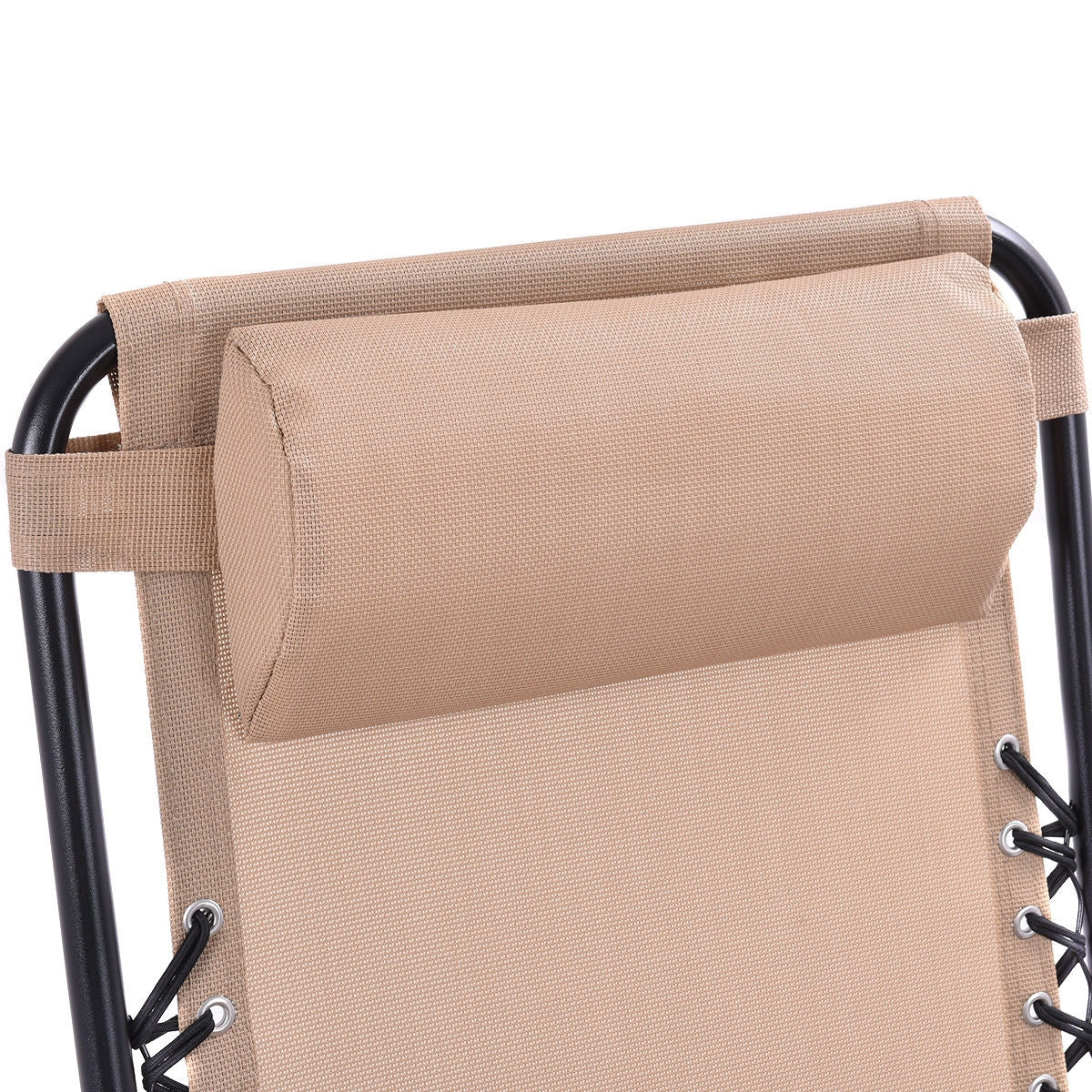 2 Pieces Folding Lounge Chair with Zero Gravity - BeigeÂ