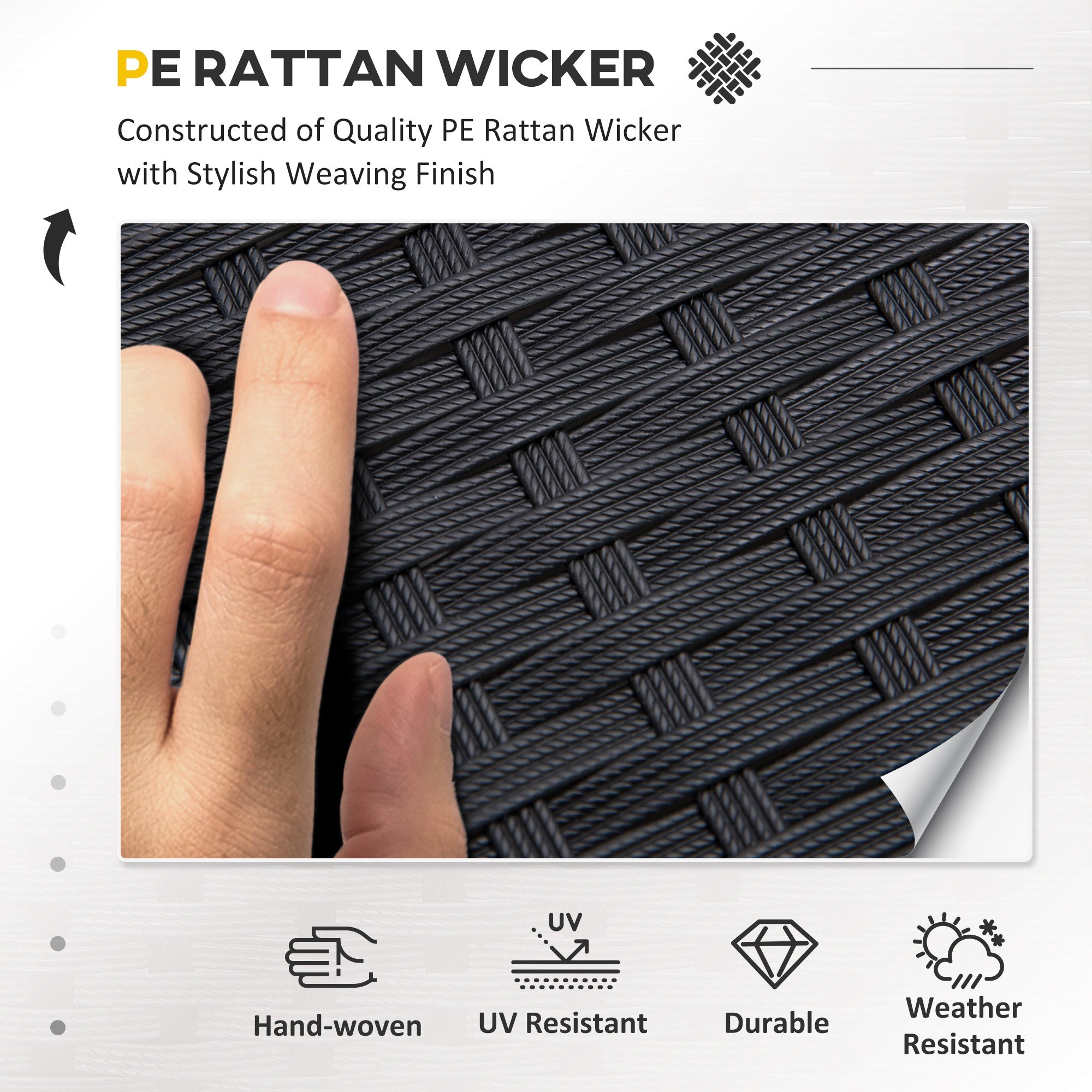 Outsunny 4-Piece Cushioned Rattan Wicker Outdoor Chair Loveseat Patio Furniture Set