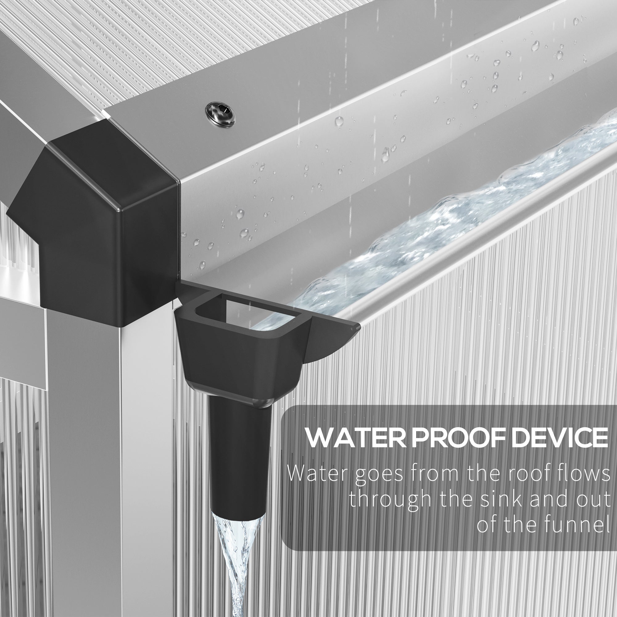 Outsunny Walk-in Garden Greenhouse 4' x 6.2' x 6.4' Polycarbonate Panels Plants Flower Growth Shed