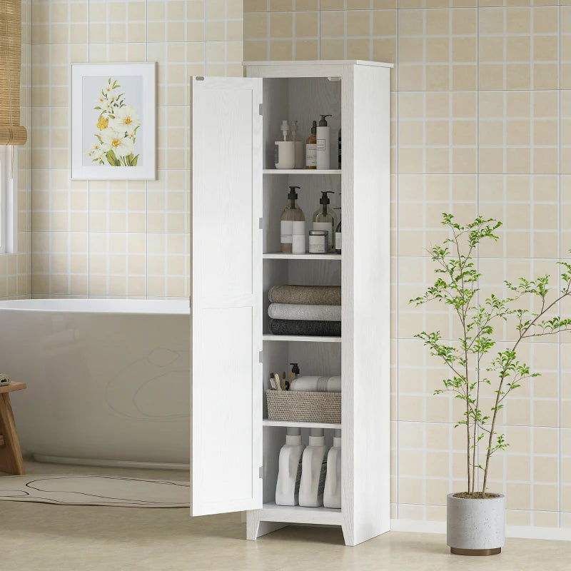 67" Farmhouse Kitchen Pantry Storage Cabinet with Barn Door, Kitchen Pantry Cabinet with Adjustable Shelves, White