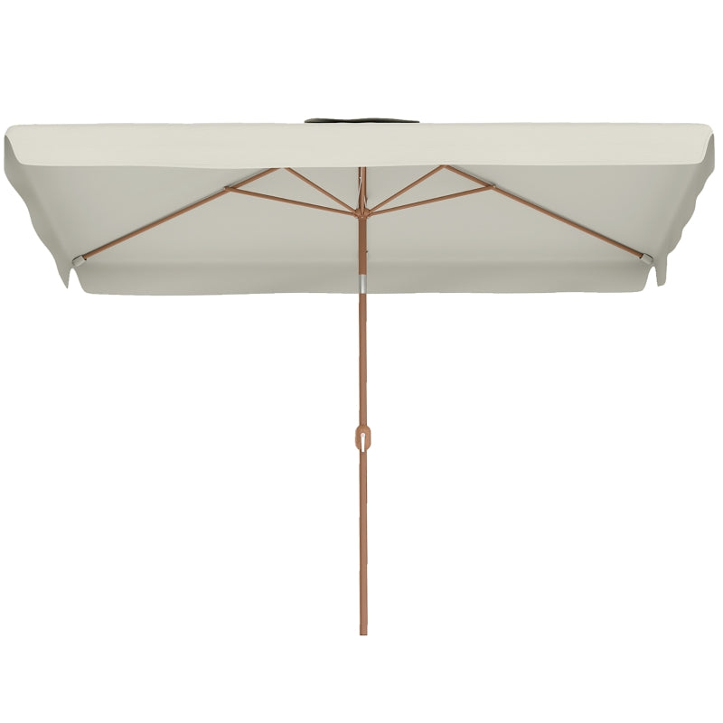 Patio Umbrella 118.1" x 78.7" Outdoor Parasol UV50+ Protection in White