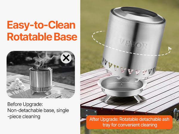 VEVOR Tabletop Fire Pit 6 inch Stainless Steel Fireplace Indoor Outdoor Silver