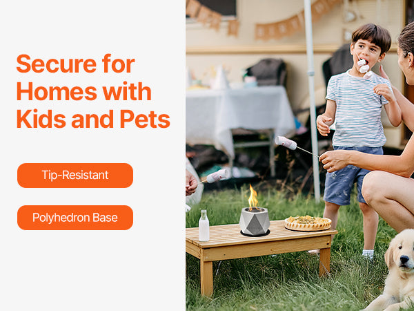 VEVOR Tabletop Fire Pit Bowl Concrete Fireplace Indoor Outdoor for Patio