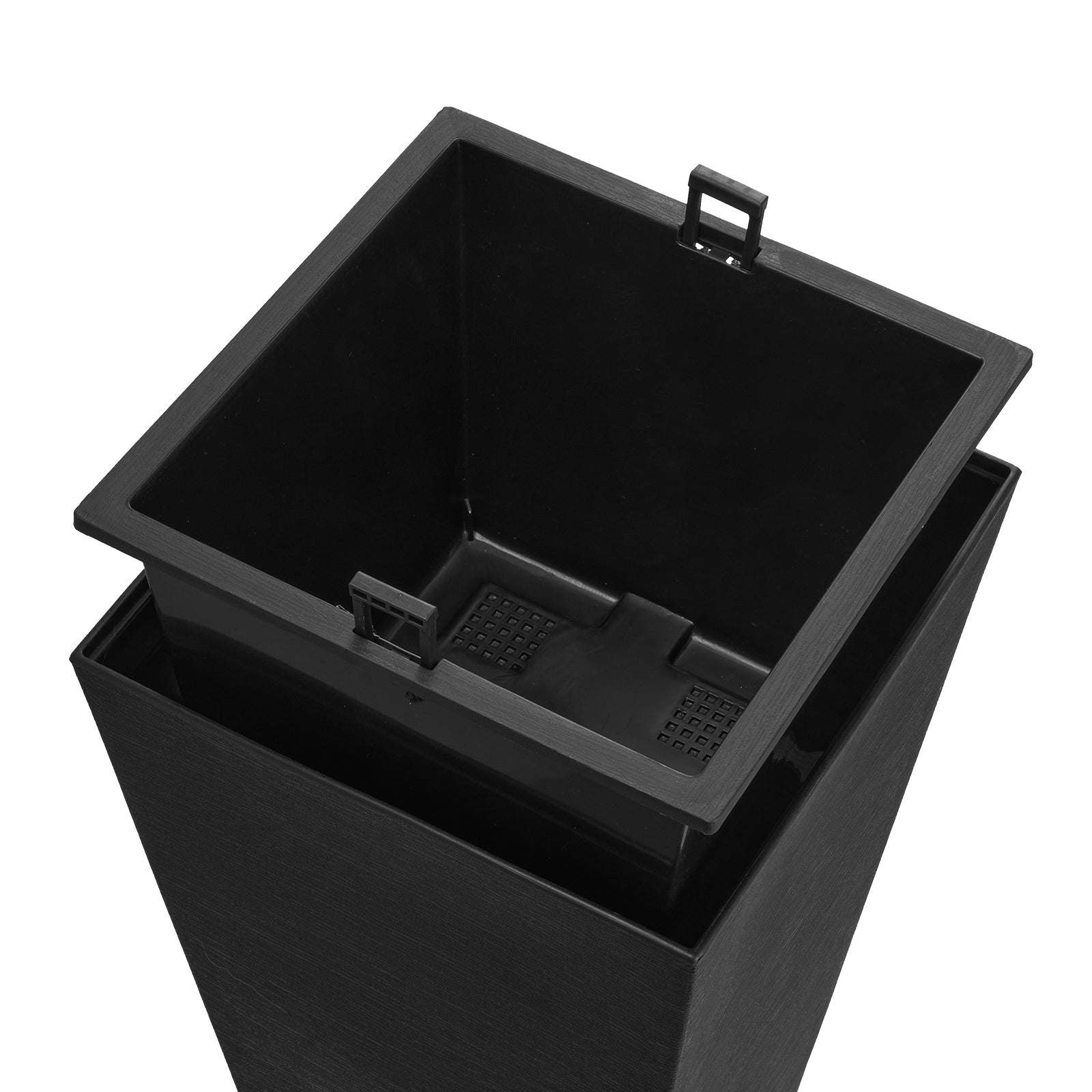 Tall Planter Set of 2 Square Tapered Planters 22 in for Outdoor Indoor