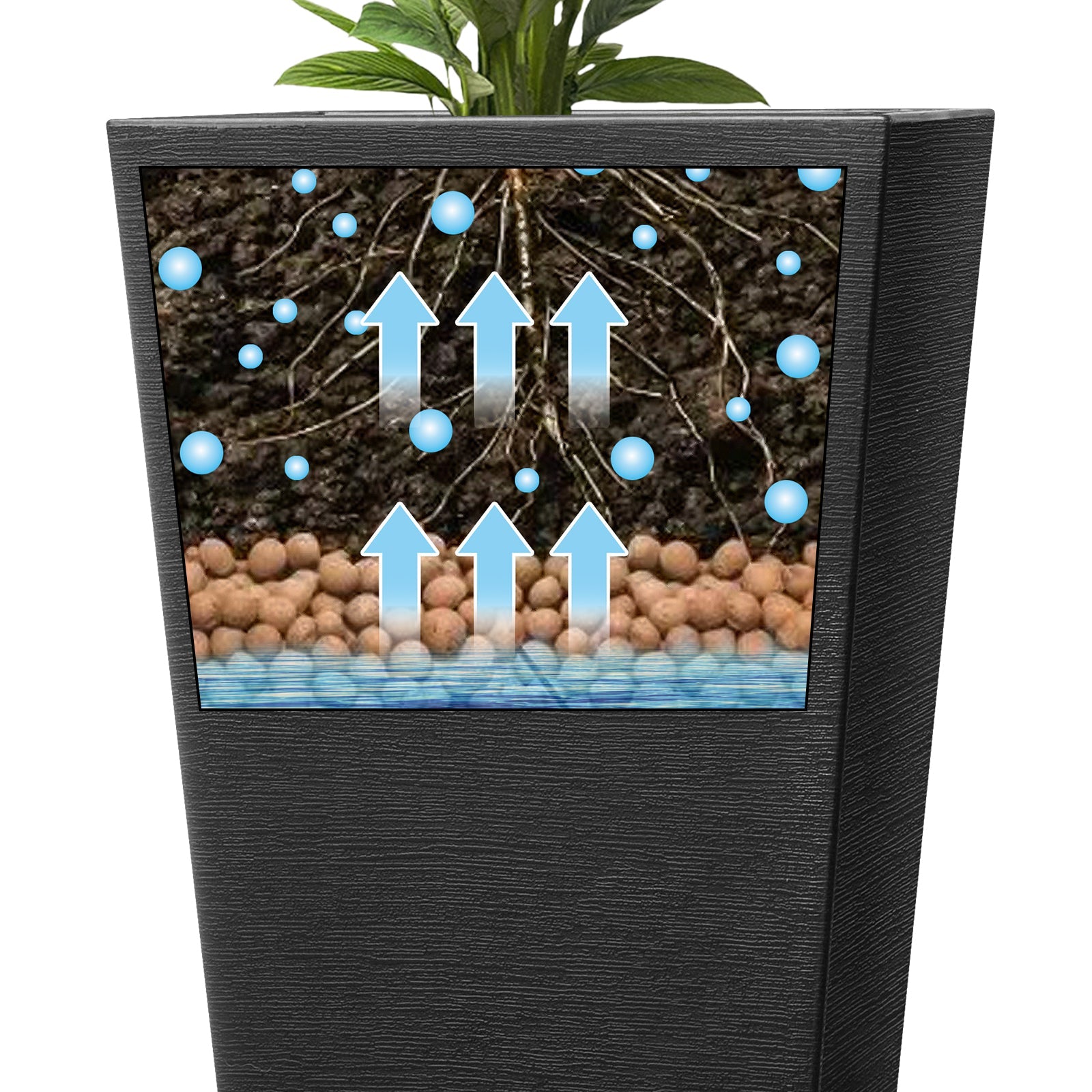 Tall Planter Set of 2 Square Tapered Planters 22 in for Outdoor Indoor