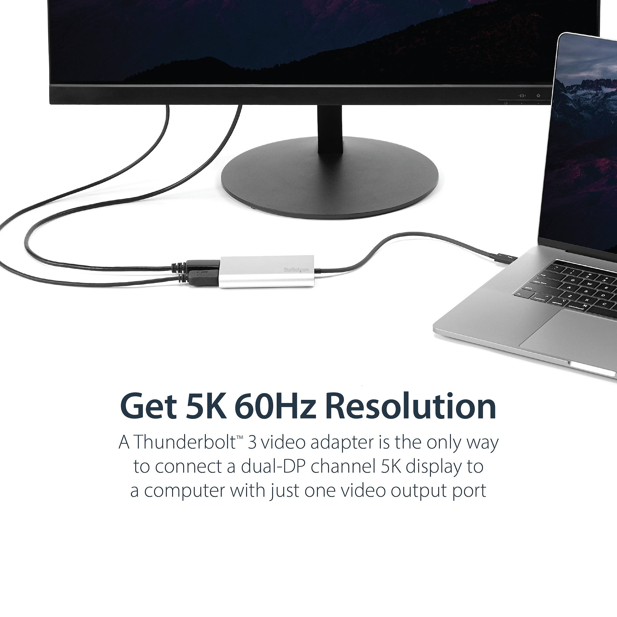 Thunderbolt to Dual DisplayPort Adapter, Dual 4K 60Hz Thunderbolt to DP Converter, 2x DisplayPort Monitor Video Display Adapter, Thunderbolt Certified - Mac & Windows