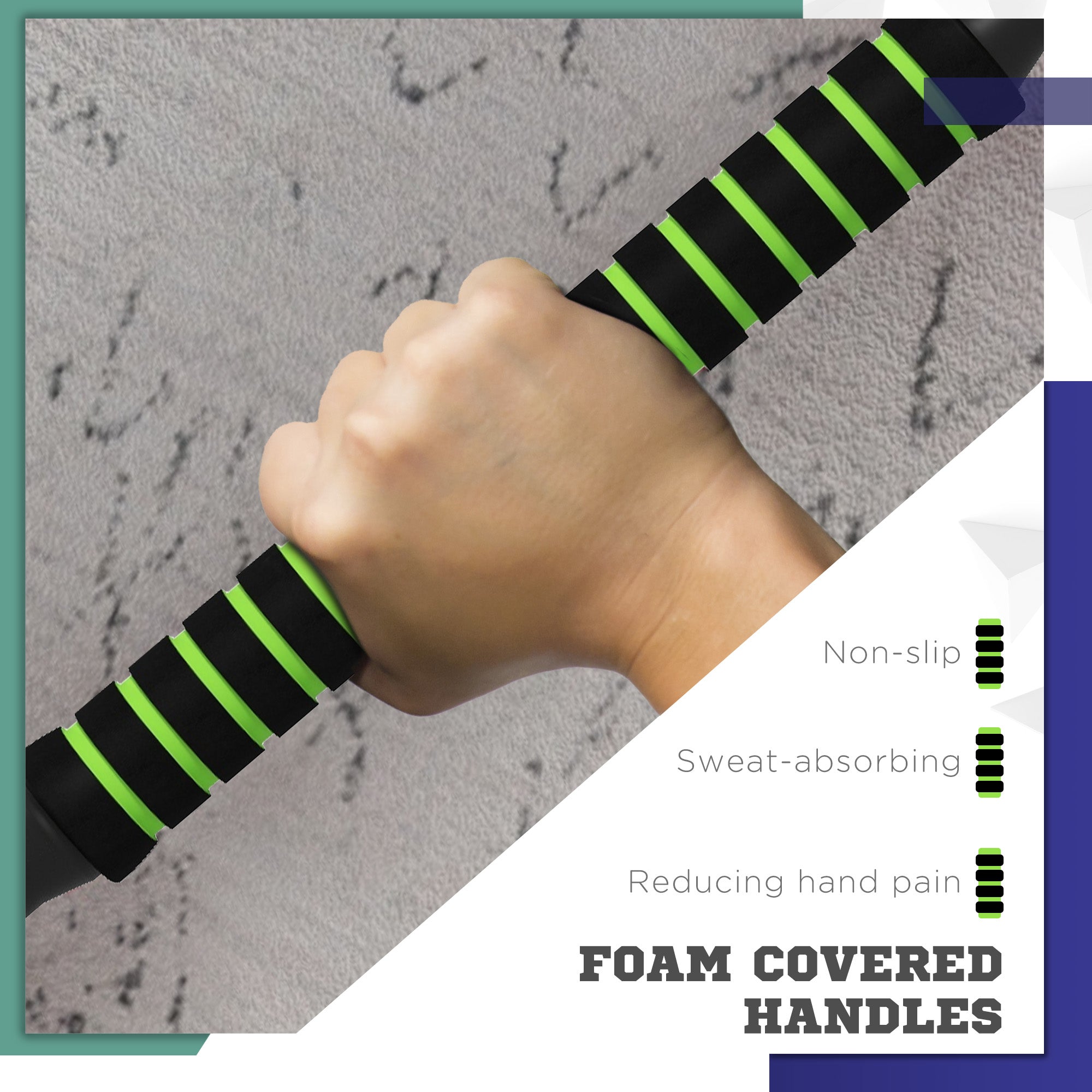 Soozier 4-in-1 Dumbbell Set: 44lbs Adjustable Weights for Barbell, Kettlebell, Push-Up & Fitness Training at Home, Green