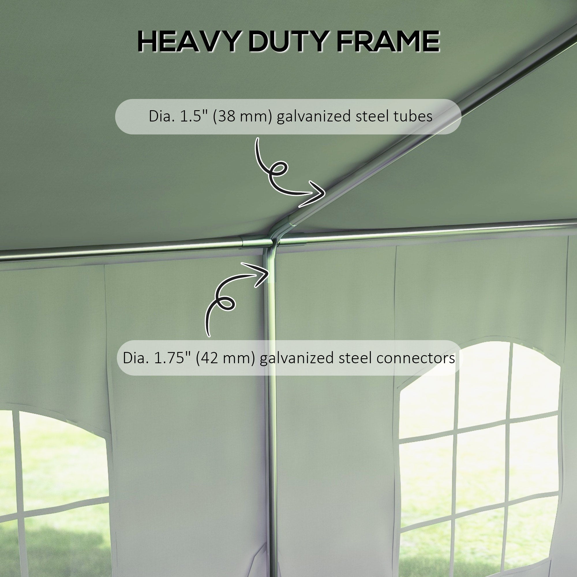 Outsunny Heavy Duty Party Tent, 20' x 40' Large Sun Shade Canopy Tent for Parties, Wedding, Events, BBQ Grill, White
