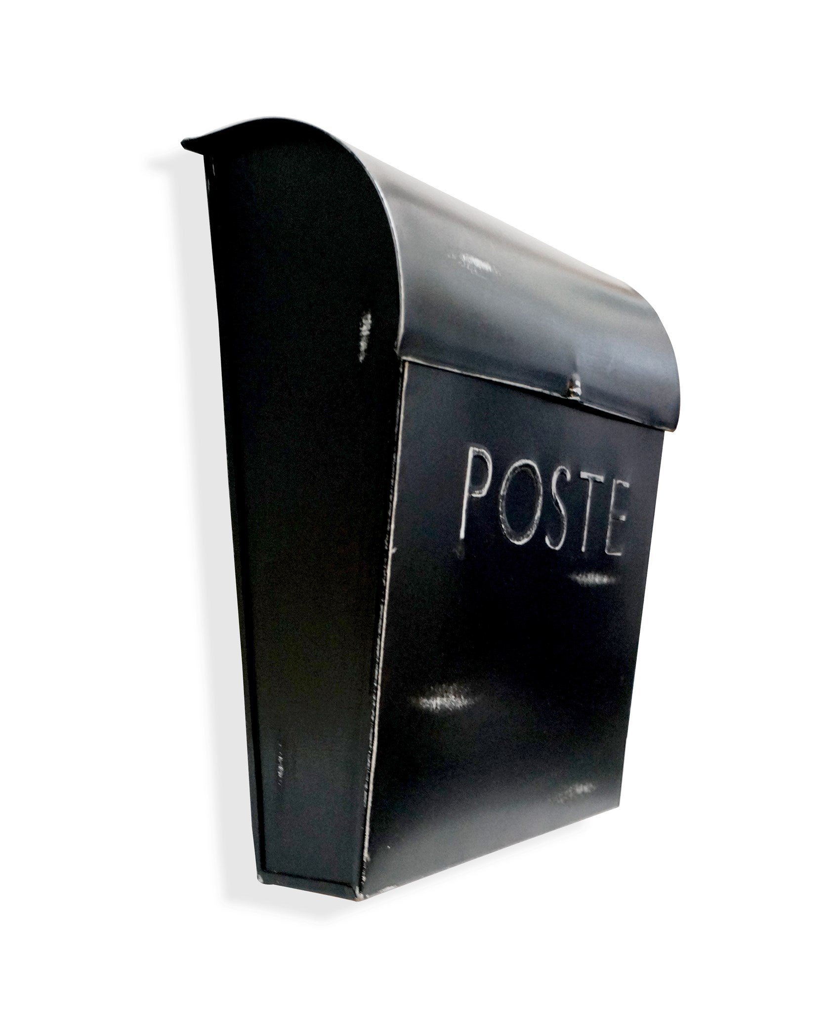 Rustic Euro Mailbox Rustic Black With POSTE, Last Chance