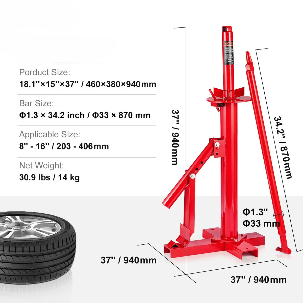 Manual Tire Changer & Duck Head Adapter Kit – Tire Mounting and Demounting Tools