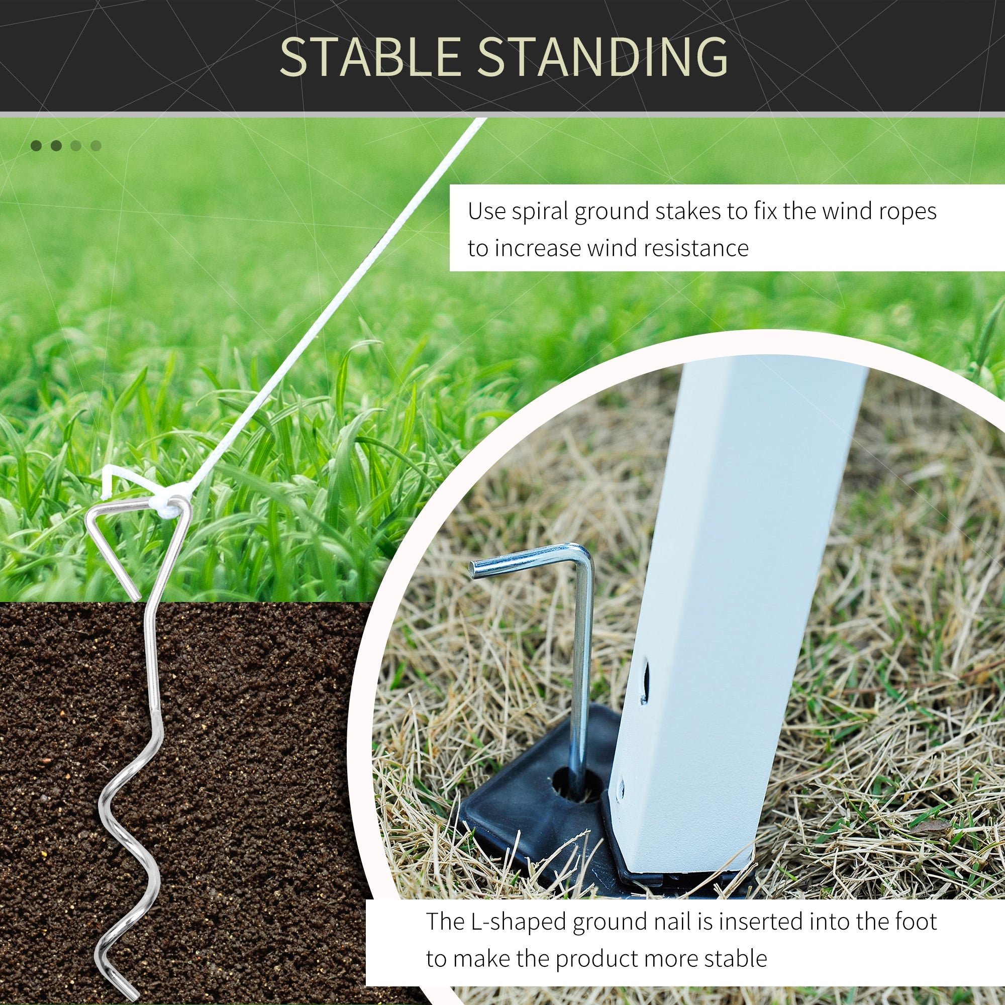 Outsunny 10'x10' Pop Up Canopy Party Tent with Mesh Sidewalls Adjustable Height Easy Setup Outdoor