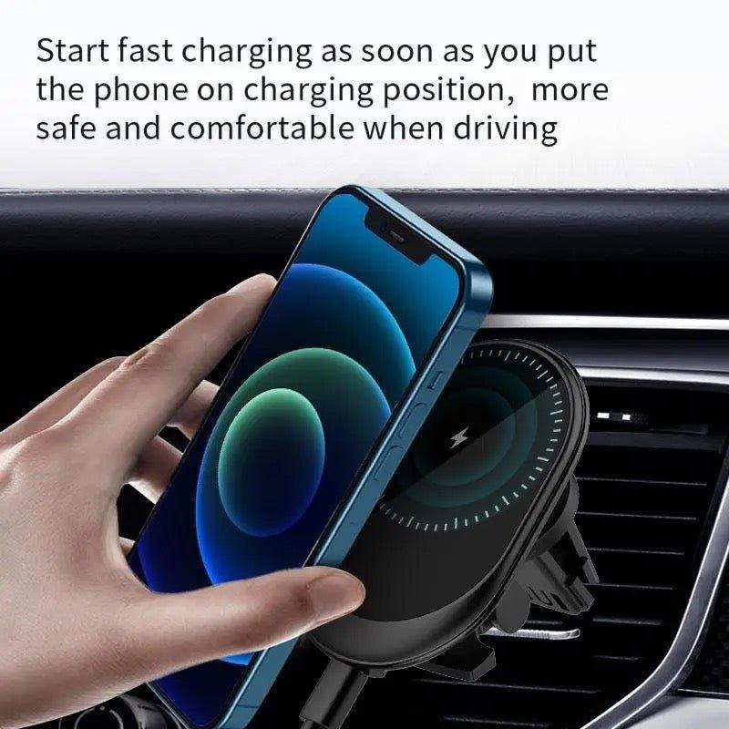 TUTT 15W Qi Magnetic Wireless Car Phone Holder Charger 360° Adjustable Strong Magnetic Compatible with iPhone 15 14 13 12 Pro Plus Max Mini