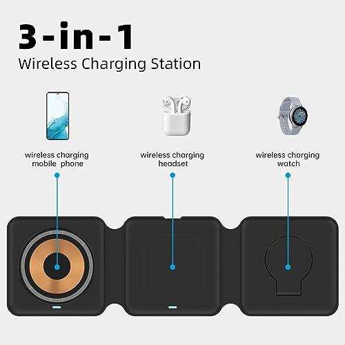 TUTT 3 in 1 Wireless Magnetic Foldable Charger Station Compatible with iPhone
