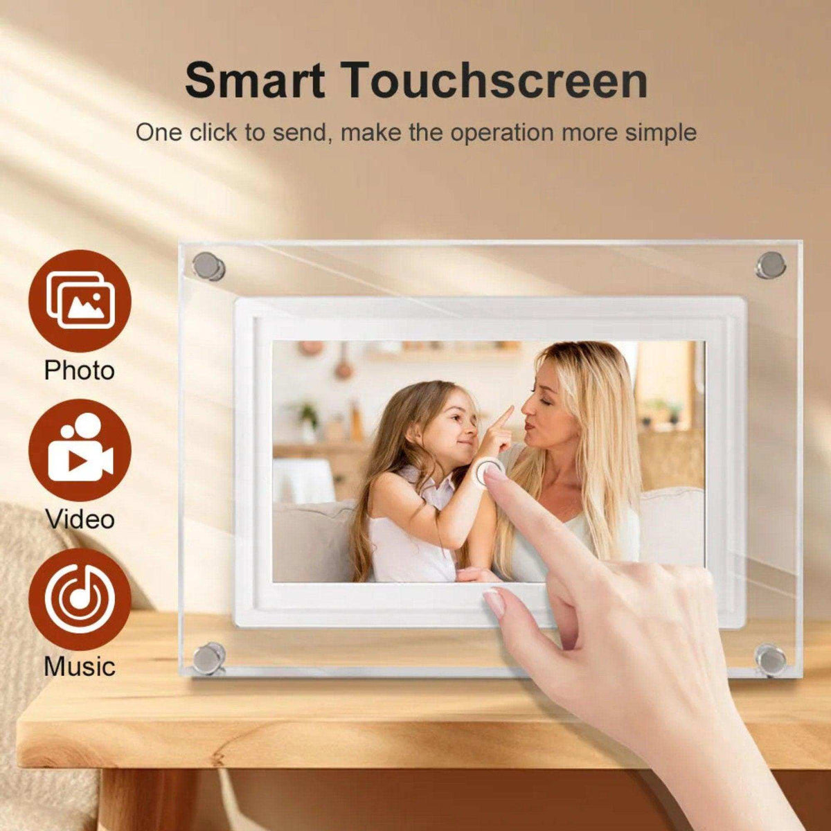 TUTT 7" and 10” Acrylic Digital Photo Frame | WiFi | IPS Touchscreen | 32GB Built-In Storage | Frameo App