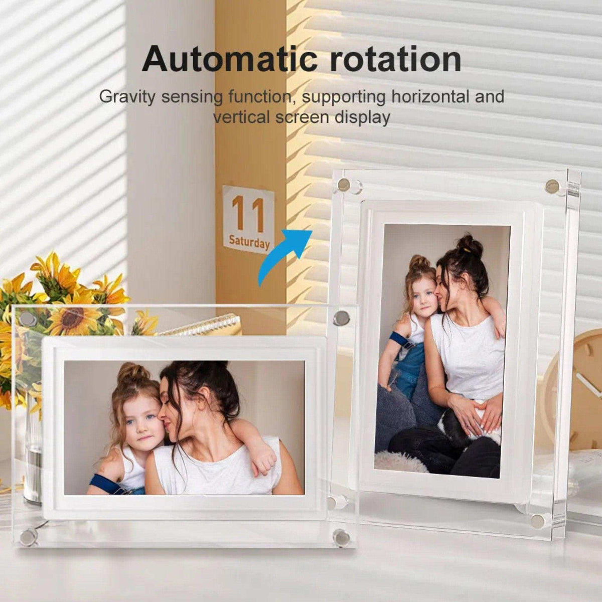 TUTT 7" and 10” Acrylic Digital Photo Frame | WiFi | IPS Touchscreen | 32GB Built-In Storage | Frameo App