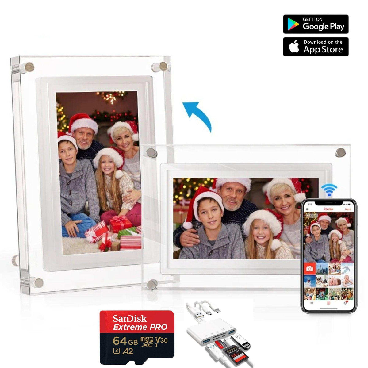 TUTT 7" and 10” Acrylic Digital Photo Frame | WiFi | IPS Touchscreen | 32GB Built-In Storage | Frameo App