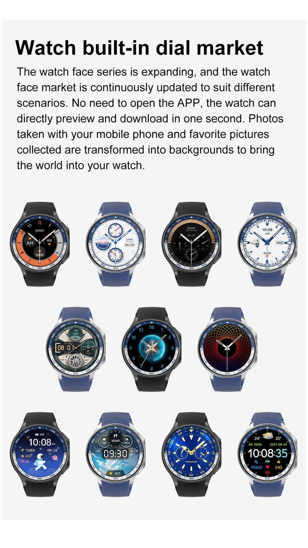 TUTT Classic AMOLED Ultra-Slim/Light 1.43" HD Smart Watch for Men | 4GB RAM AI | 3 Straps Premium Leather & Rubber | Always-On Dial Smartwatch