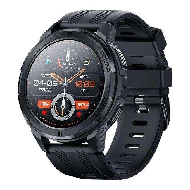 TUTT Smartwatch for Men | 1 ATM 10 Meter Depth AMOLED screen | 410mah Long Battery Life Fitness Health Tracking Smart Watch Military Rugged C25