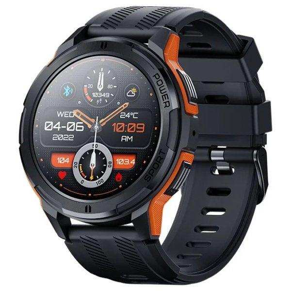 TUTT Smartwatch for Men | 1 ATM 10 Meter Depth AMOLED screen | 410mah Long Battery Life Fitness Health Tracking Smart Watch Military Rugged C25