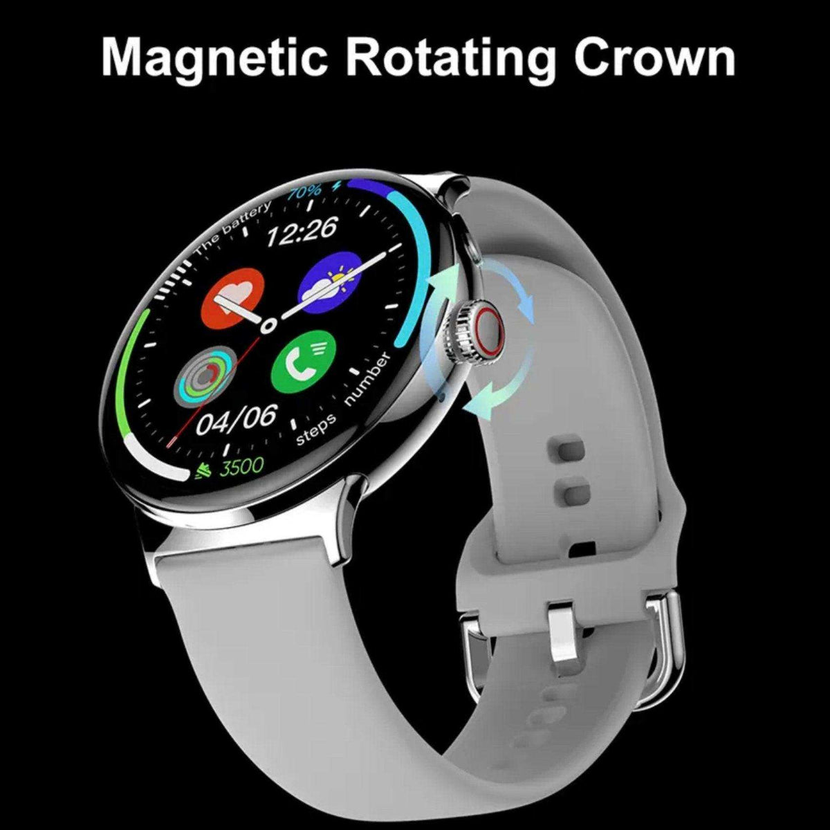 TUTT LA9 AMOLED Women Pocket Smart Watch 1.43 inch With Quick-detach Straps Sport Fitness 2 in 1 Smartwatch Black