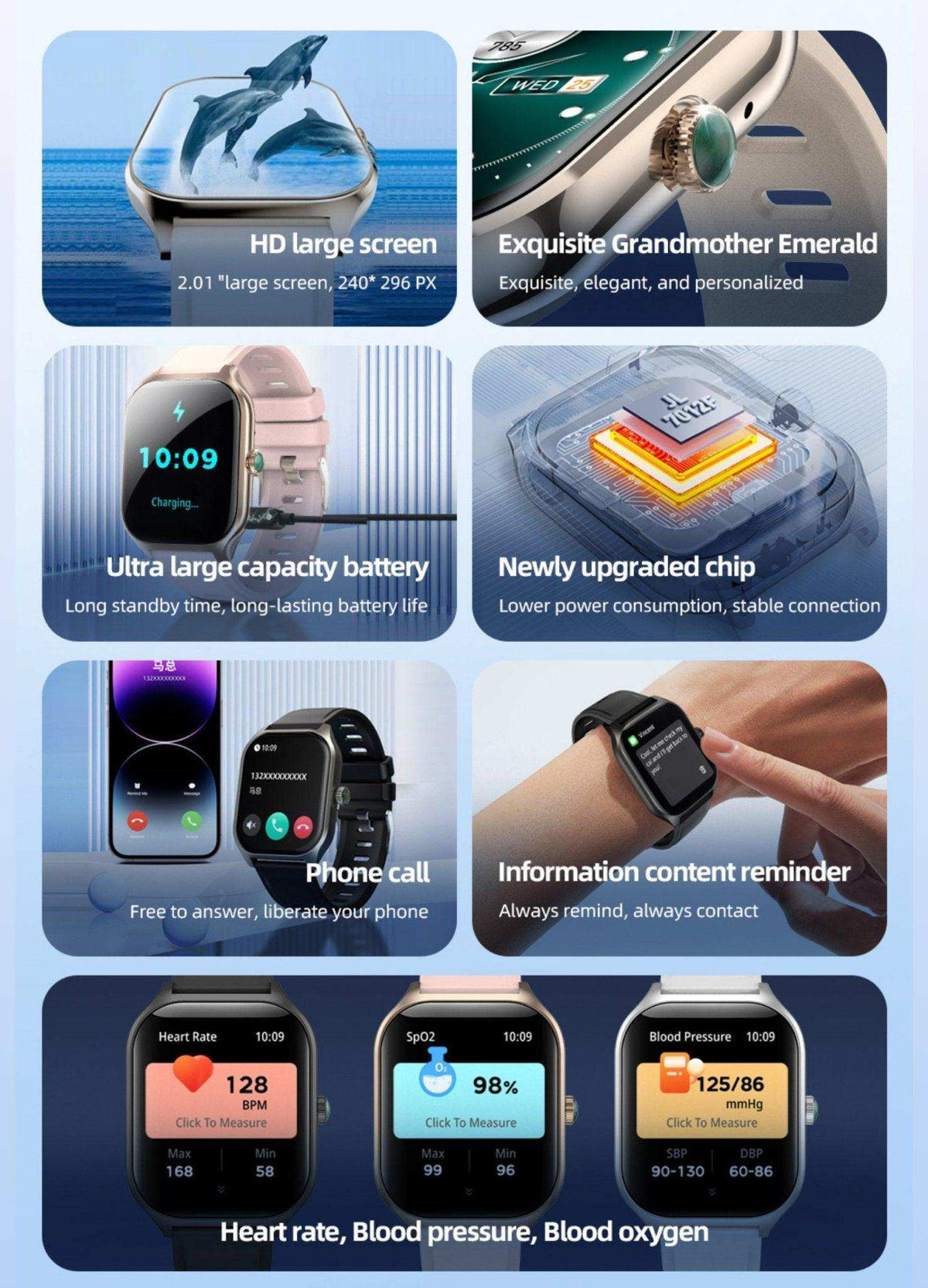 TUTT Smartwatch for Men and Women, 2.01” Dial, Waterproof, Bluetooth Calling, Blood Oxygen & Heart Rate Monitor LX7