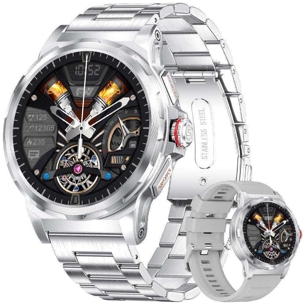 TUTT Smart Watch for Men AMOLED HD Screen Metal Case | 1.43'' Military Rugged IP68 Waterproof | Health and Fitness SL6 LIGE | Rubber & Metal