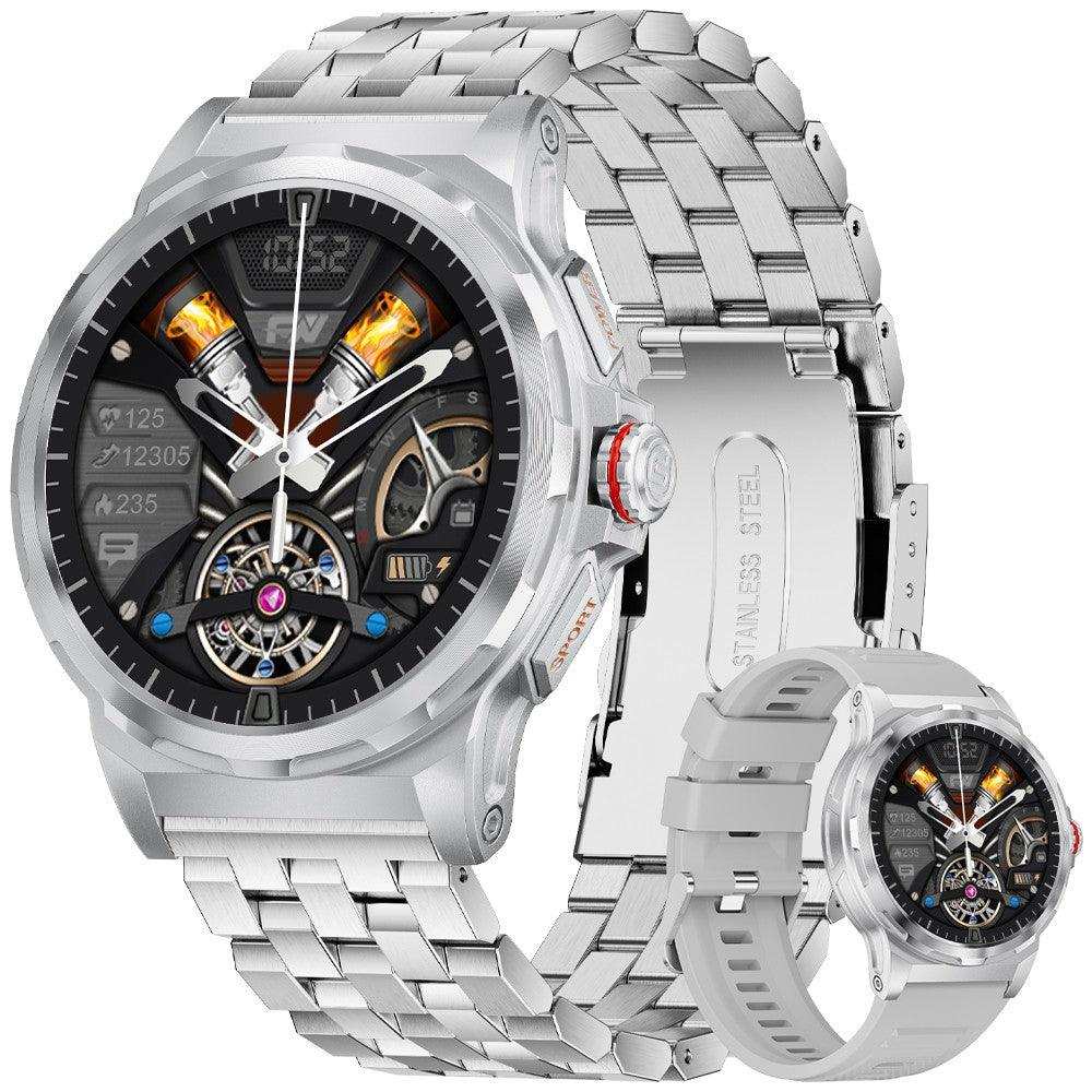 TUTT Smart Watch for Men AMOLED HD Screen Metal Case | 1.43'' Military Rugged IP68 Waterproof | Health and Fitness SL6 LIGE | Rubber & Metal