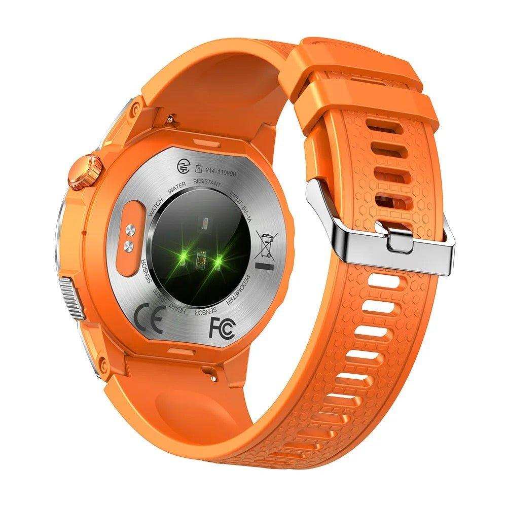 TUTT Rugged Smartwatch for Men Women | Compass GPS Exercise | AMOLED Metal Dial | 2 Military Straps | Always-On Display Long Battery Life | NX18 Pro